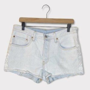 Levi’s 501 Women’s light wash high rise embroidered shorts